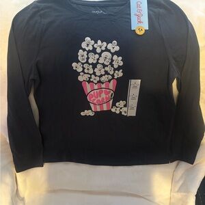 Cat & Jack Dark Blue Long Sleeve with Popcorn Graphic